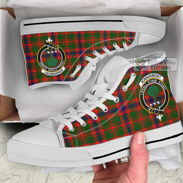 Kinninmont Tartan High Top Shoes with Family Crest