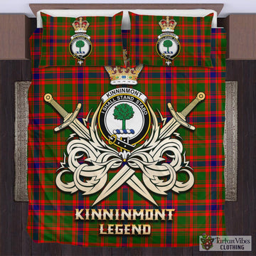 Kinninmont Tartan Bedding Set with Clan Crest and the Golden Sword of Courageous Legacy