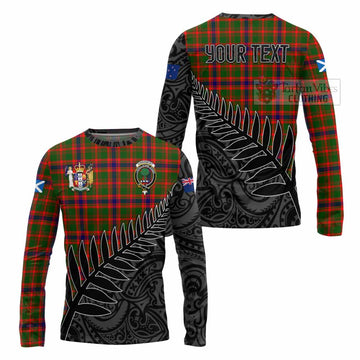 Kinninmont Crest Tartan Long Sleeve T-Shirt with New Zealand Silver Fern Half Style