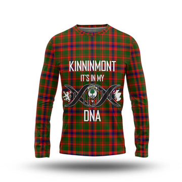 Kinninmont Tartan Long Sleeve T-Shirt with Family Crest DNA In Me Style