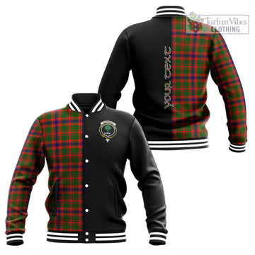 Kinninmont Tartan Baseball Jacket with Family Crest and Half Of Me Style