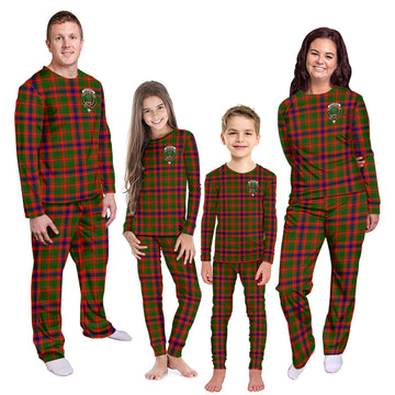 Kinninmont Tartan Pajamas Family Set with Family Crest