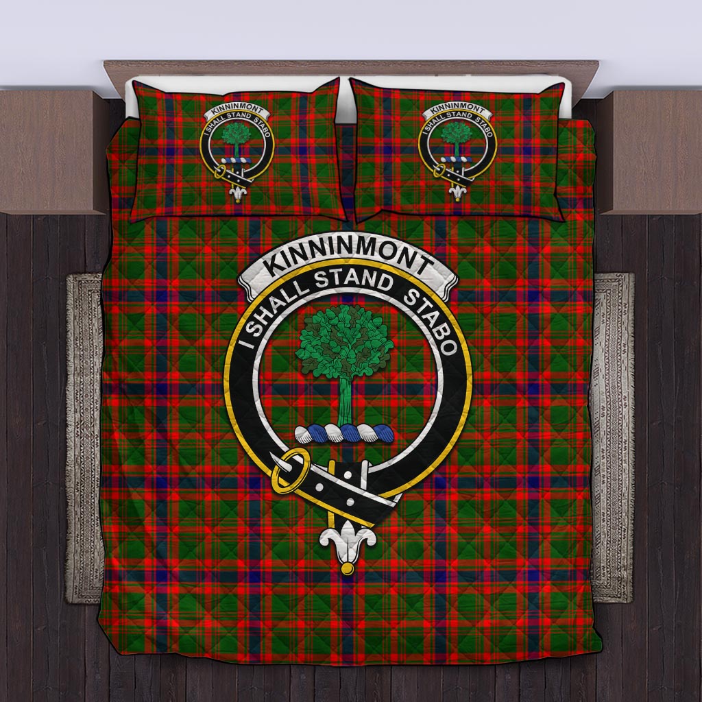 Kinninmont Tartan Quilt Bed Set with Family Crest Twin - Tartanvibesclothing