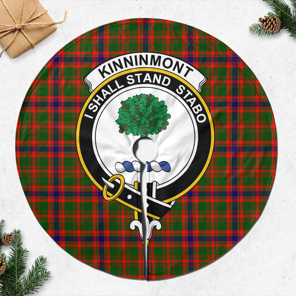 Kinninmont Tartan Christmas Tree Skirt with Family Crest - Tartanvibesclothing