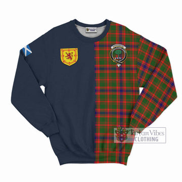 Kinninmont Tartan Sweatshirt with Scottish Lion Royal Arm Half Style