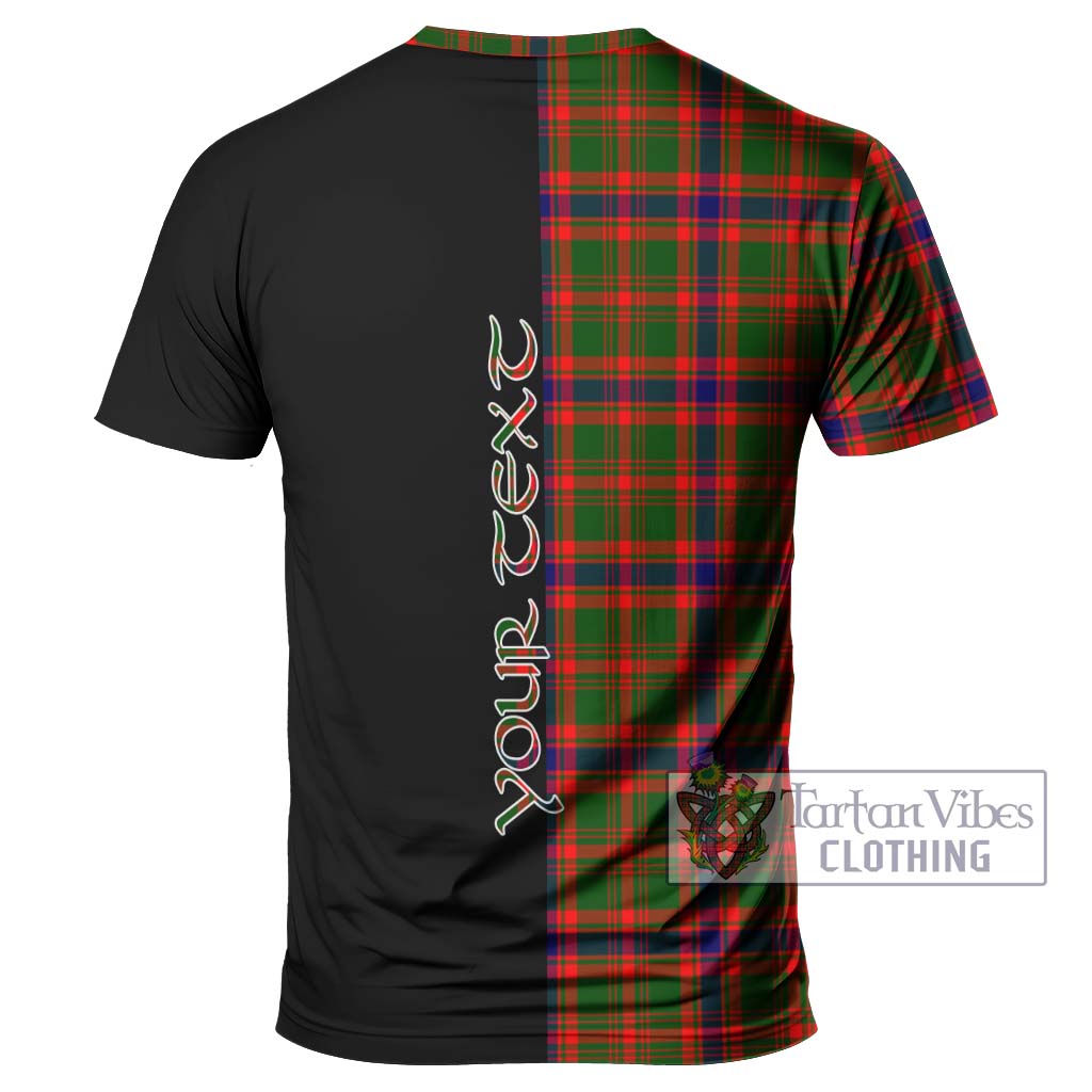 Tartan Vibes Clothing Kinninmont Tartan T-Shirt with Family Crest and Half Of Me Style