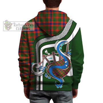 Kinninmont Tartan Hoodie with Epic Bagpipe Style