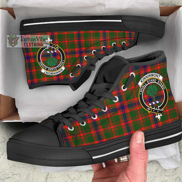 Kinninmont Tartan High Top Shoes with Family Crest