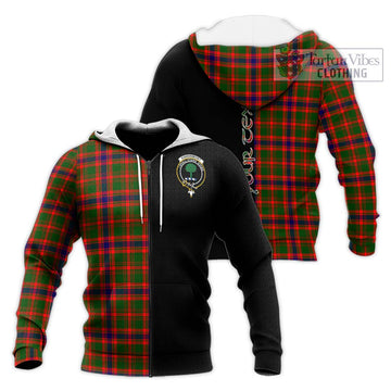 Kinninmont Tartan Knitted Hoodie with Family Crest and Half Of Me Style