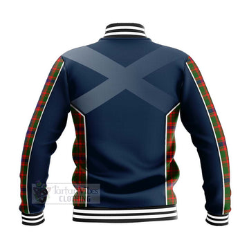 Kinninmont Tartan Baseball Jacket with Family Crest and Scottish Thistle Vibes Sport Style