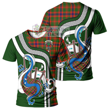 Kinninmont Tartan T-Shirt with Epic Bagpipe Style