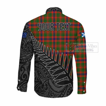 Kinninmont Crest Tartan Long Sleeve Button Shirt with New Zealand Silver Fern Half Style