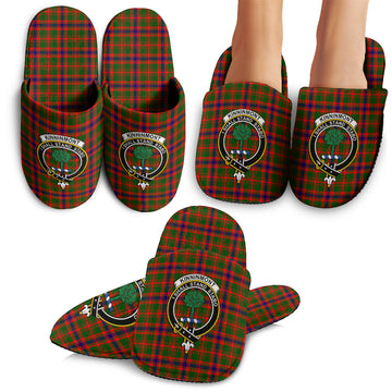 Kinninmont Tartan Home Slippers with Family Crest