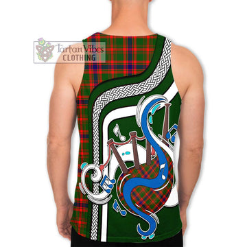 Kinninmont Tartan Men's Tank Top with Epic Bagpipe Style