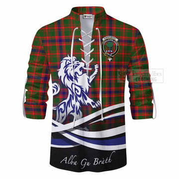 Kinninmont Tartan Ghillie Kilt Shirt with Alba Gu Brath Regal Lion Emblem