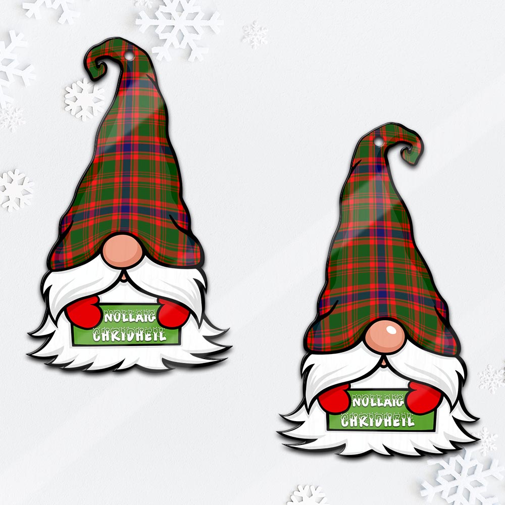 Kinninmont Gnome Christmas Ornament with His Tartan Christmas Hat Mica Ornament - Tartanvibesclothing