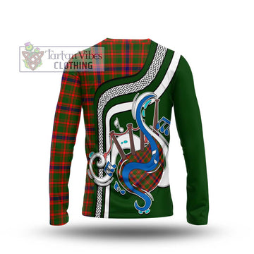 Kinninmont Tartan Long Sleeve T-Shirt with Epic Bagpipe Style