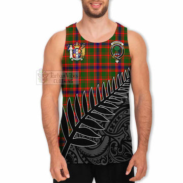 Kinninmont Crest Tartan Men's Tank Top with New Zealand Silver Fern Half Style