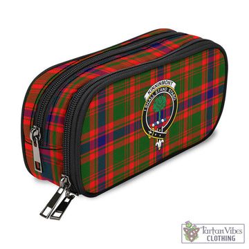 Kinninmont Tartan Pen and Pencil Case with Family Crest