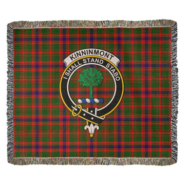 Kinninmont Tartan Woven Blanket with Family Crest