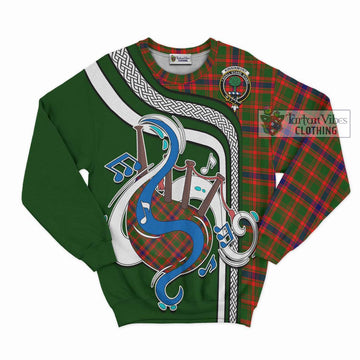 Kinninmont Tartan Sweatshirt with Epic Bagpipe Style