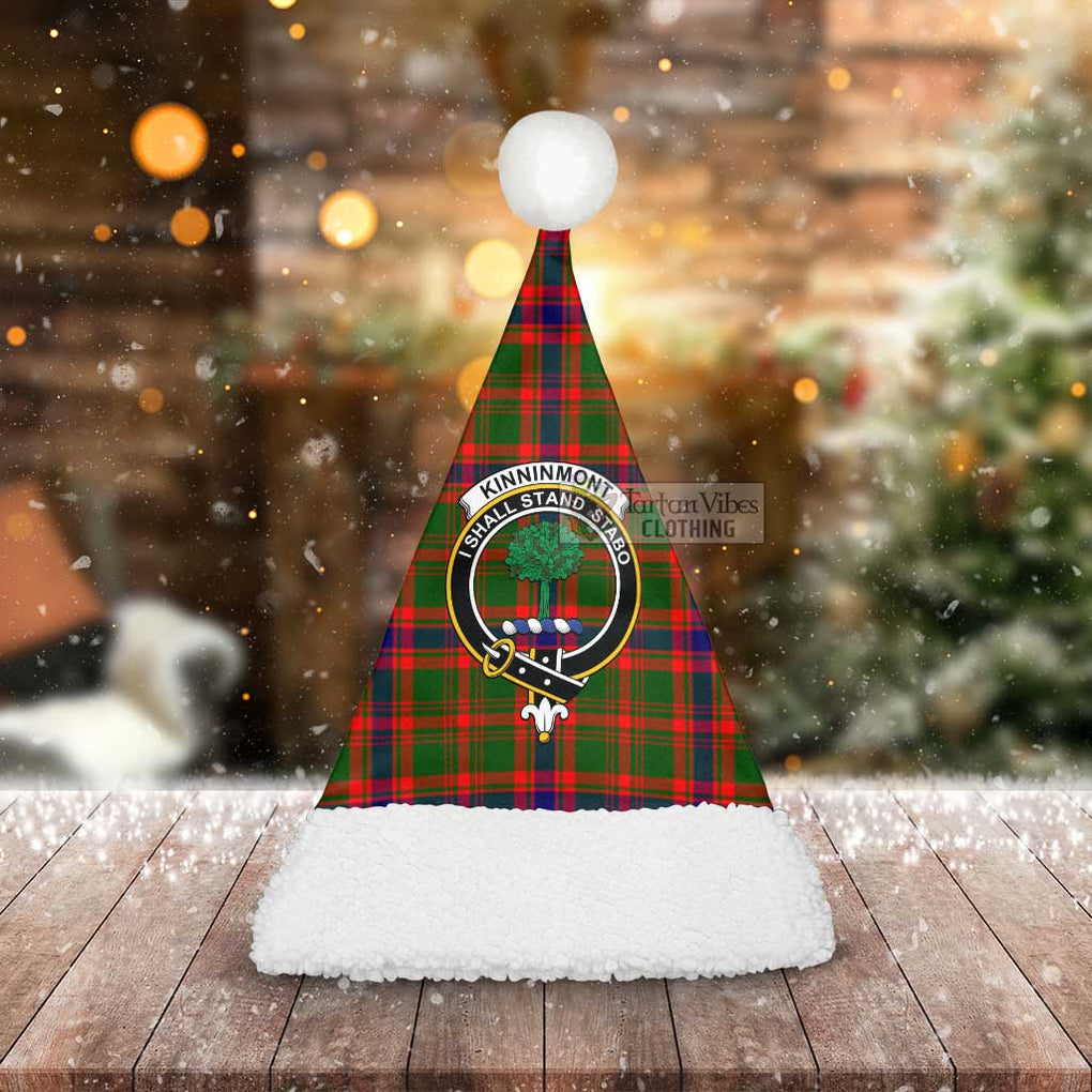 Tartan Vibes Clothing Kinninmont Tartan Christmas Santa Hats with Family Crest