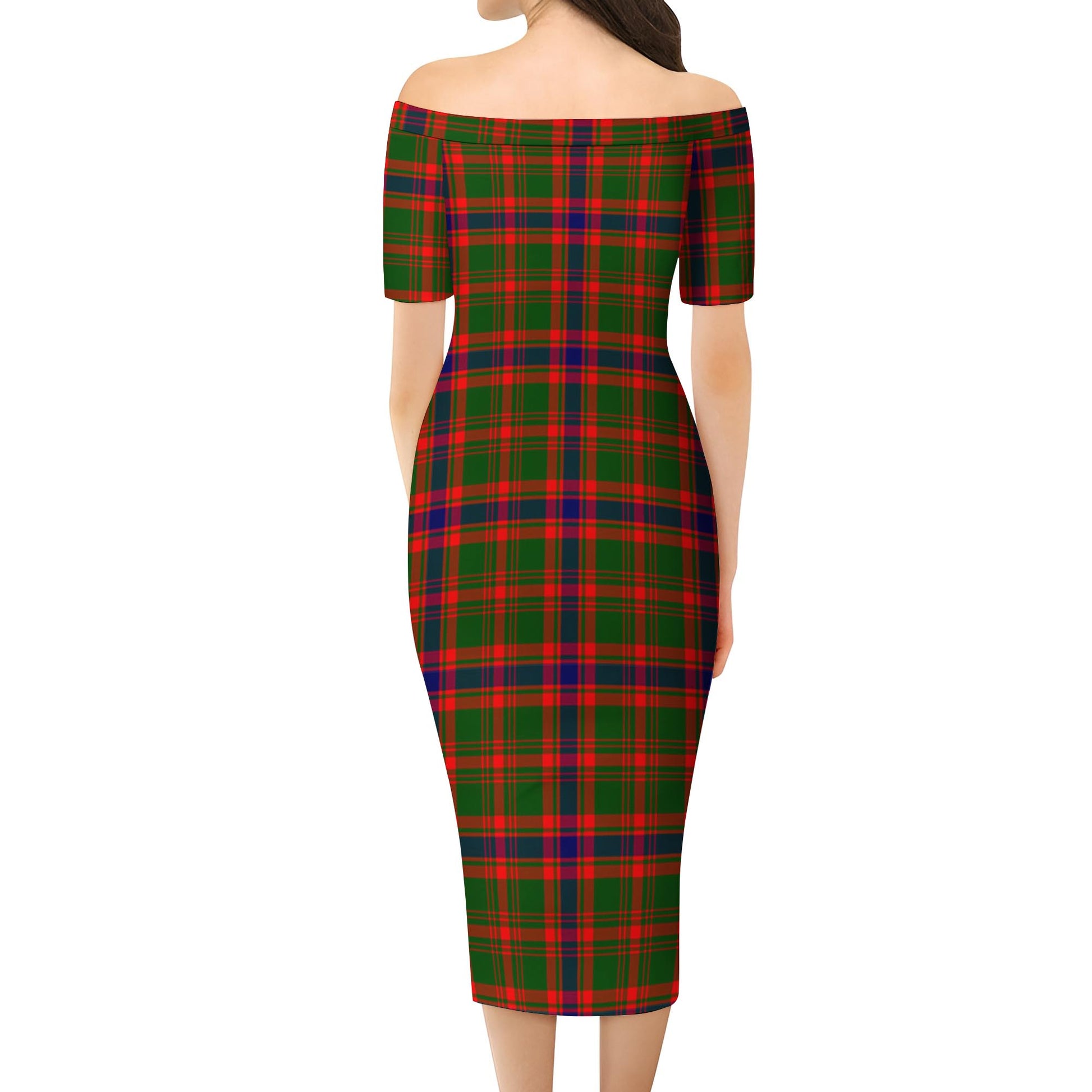 Kinninmont Tartan Off Shoulder Lady Dress - Tartanvibesclothing