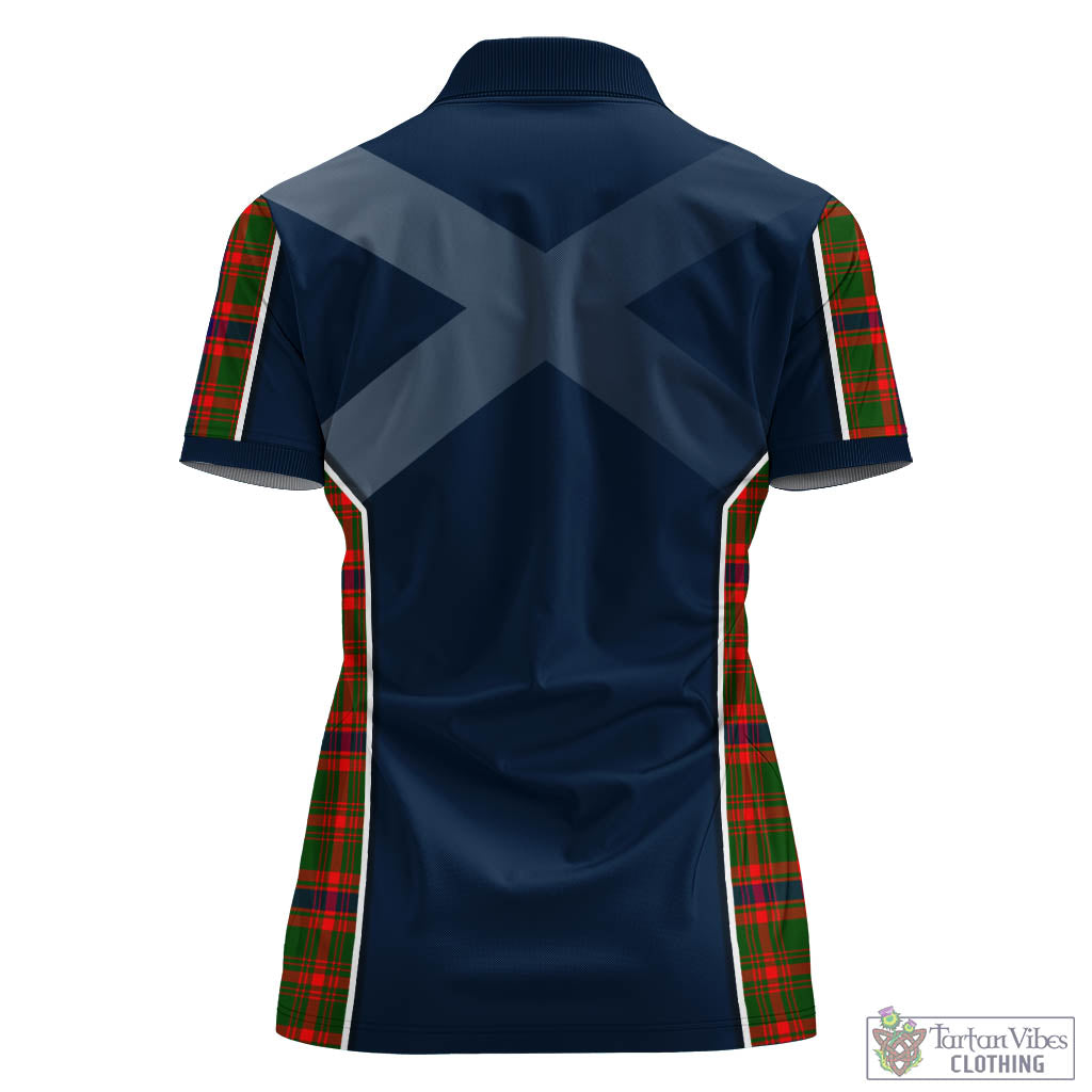 Tartan Vibes Clothing Kinninmont Tartan Women's Polo Shirt with Family Crest and Lion Rampant Vibes Sport Style