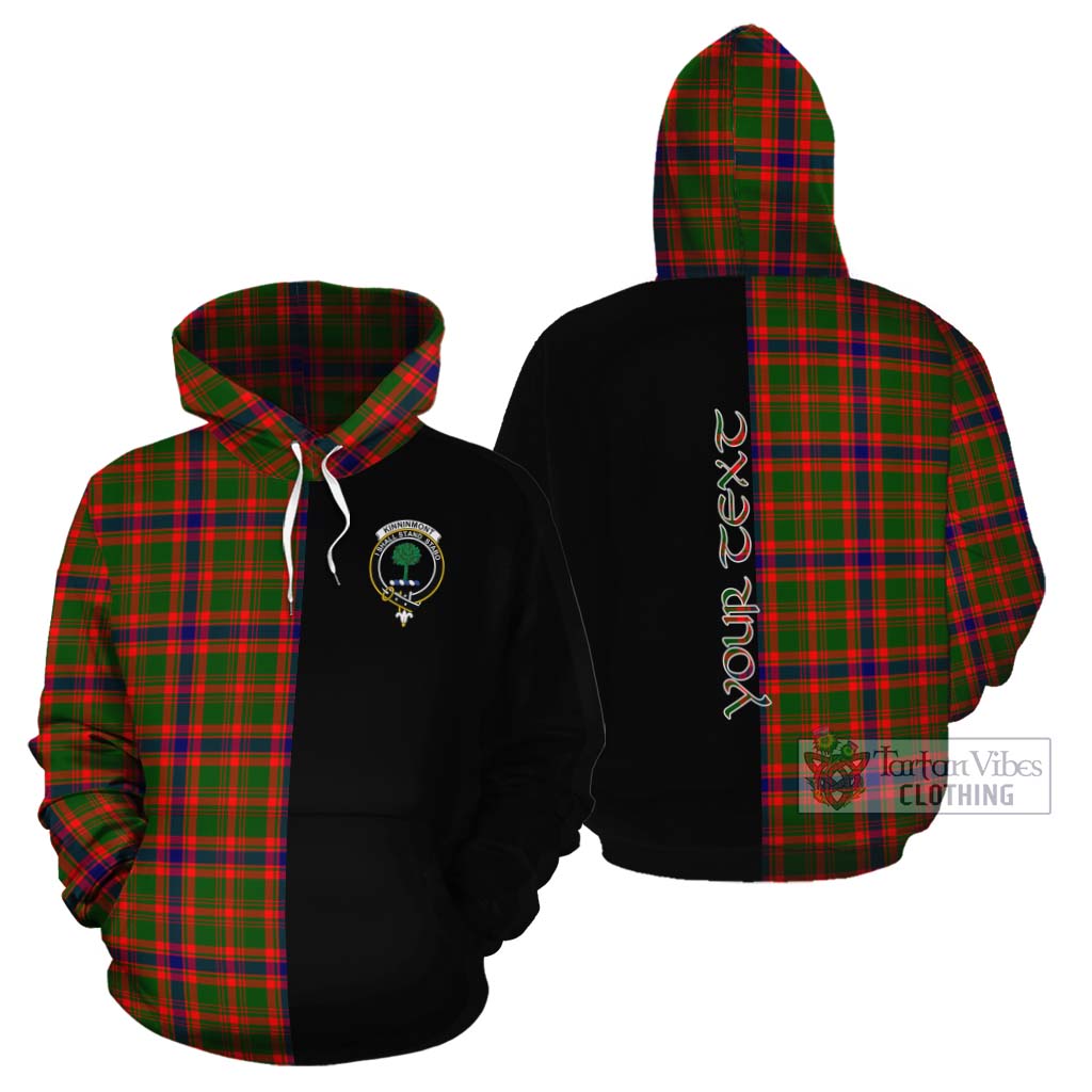 Tartan Vibes Clothing Kinninmont Tartan Cotton Hoodie with Family Crest and Half Of Me Style