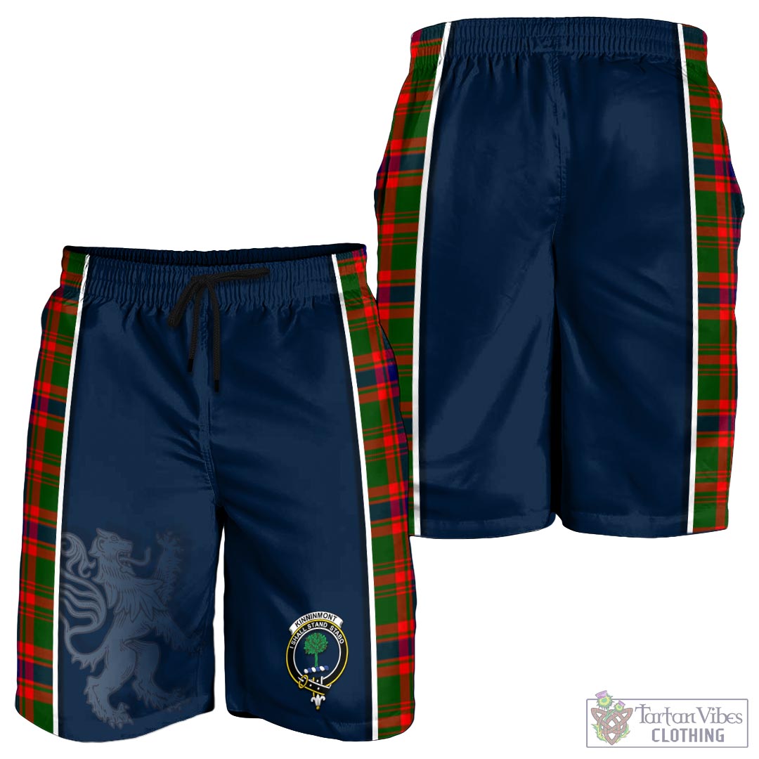 Tartan Vibes Clothing Kinninmont Tartan Men's Shorts with Family Crest and Lion Rampant Vibes Sport Style