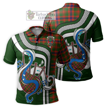 Kinninmont Tartan Polo Shirt with Epic Bagpipe Style