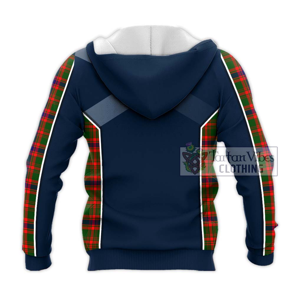 Tartan Vibes Clothing Kinninmont Tartan Knitted Hoodie with Family Crest and Lion Rampant Vibes Sport Style