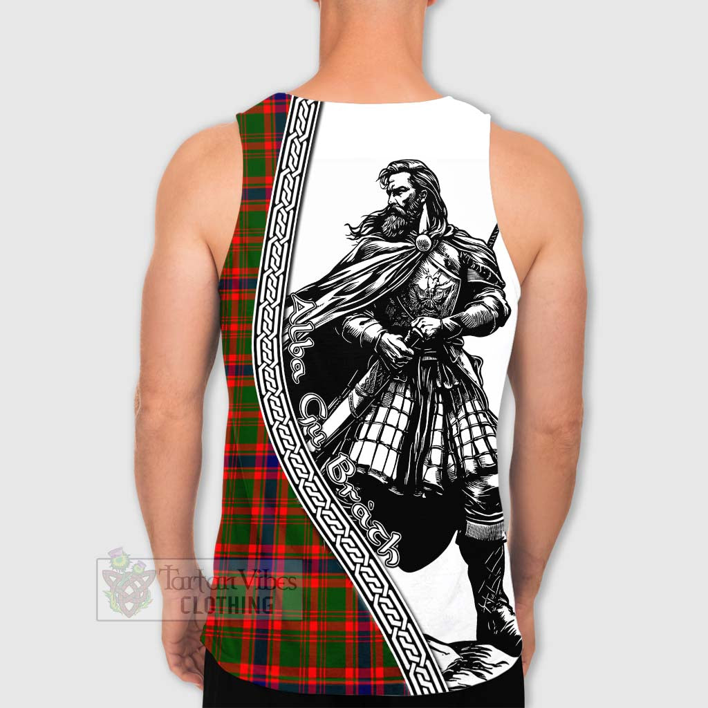 Tartan Vibes Clothing Kinninmont Tartan Clan Crest Men's Tank Top with Highlander Warrior Celtic Style