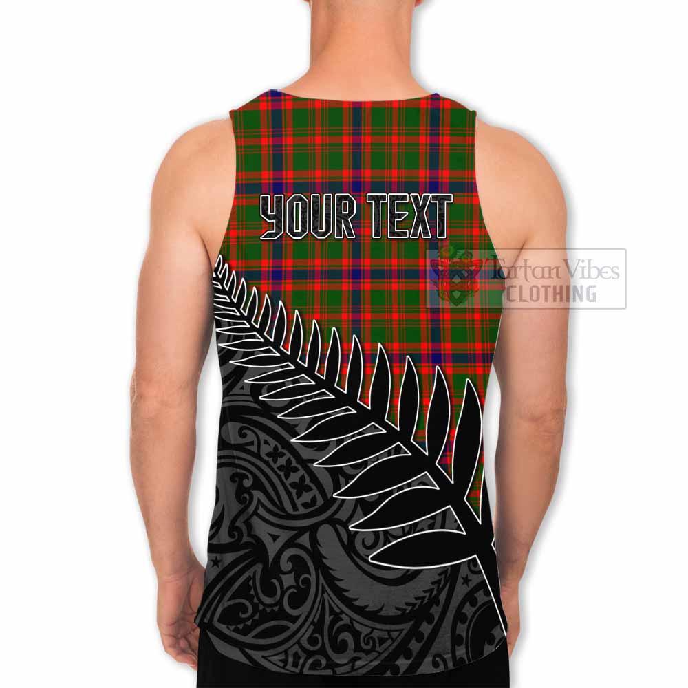 Tartan Vibes Clothing Kinninmont Crest Tartan Men's Tank Top with New Zealand Silver Fern Half Style