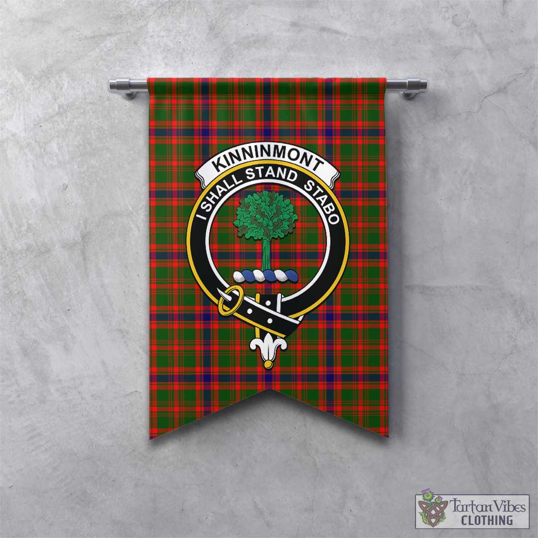 Tartan Vibes Clothing Kinninmont Tartan Gonfalon, Tartan Banner with Family Crest