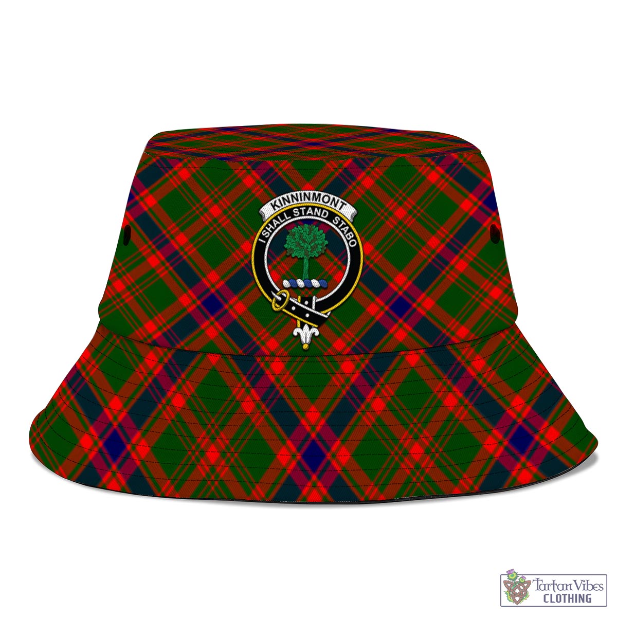 Tartan Vibes Clothing Kinninmont Tartan Bucket Hat with Family Crest