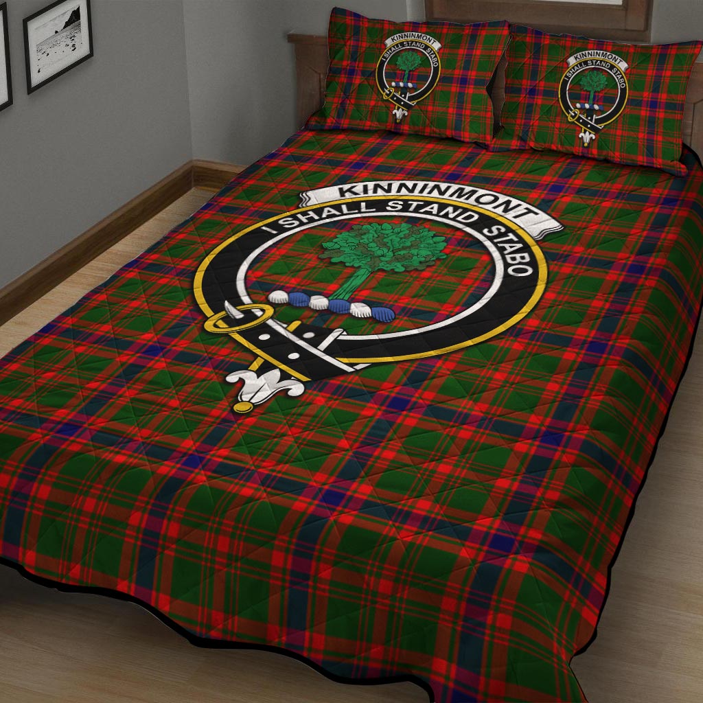 Kinninmont Tartan Quilt Bed Set with Family Crest - Tartanvibesclothing