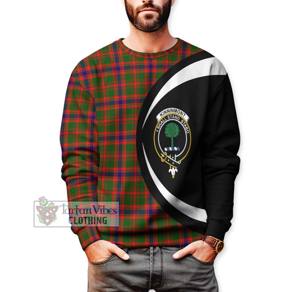 Kinninmont Tartan Sweatshirt with Family Crest Circle Style - Tartan Vibes Clothing
