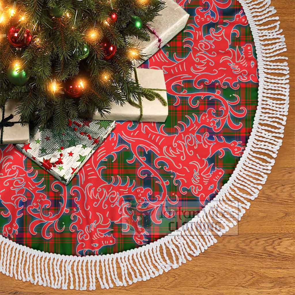 Tartan Vibes Clothing Kinninmont Tartan Christmas Tree Skirt Lion Rampant Style