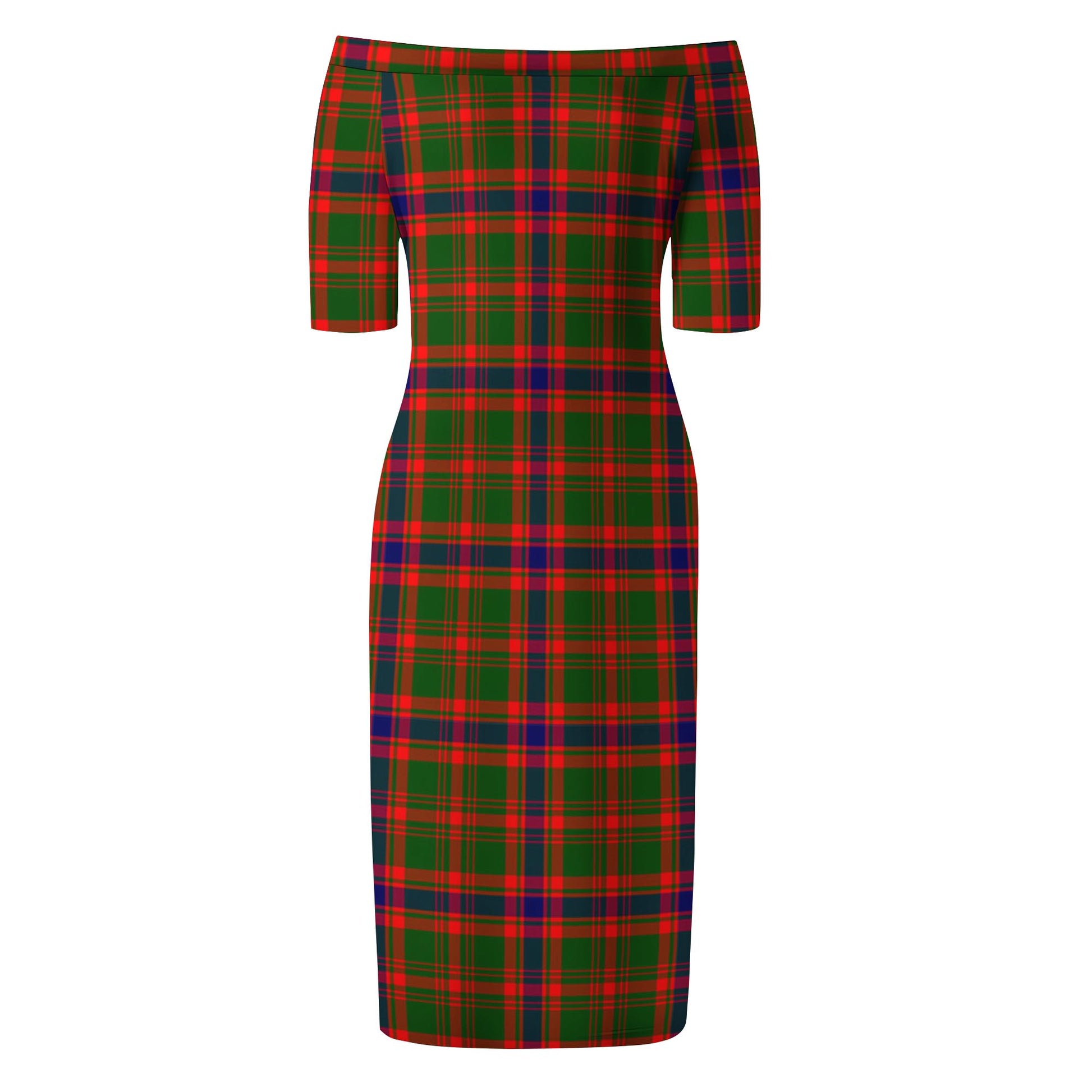 Kinninmont Tartan Off Shoulder Lady Dress - Tartanvibesclothing