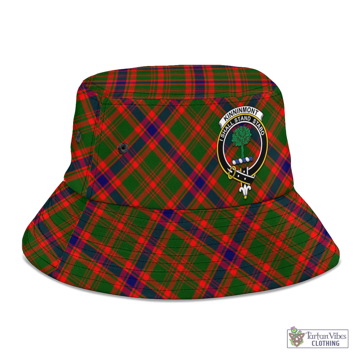 Tartan Vibes Clothing Kinninmont Tartan Bucket Hat with Family Crest