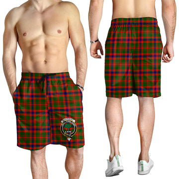 Kinninmont Tartan Mens Shorts with Family Crest