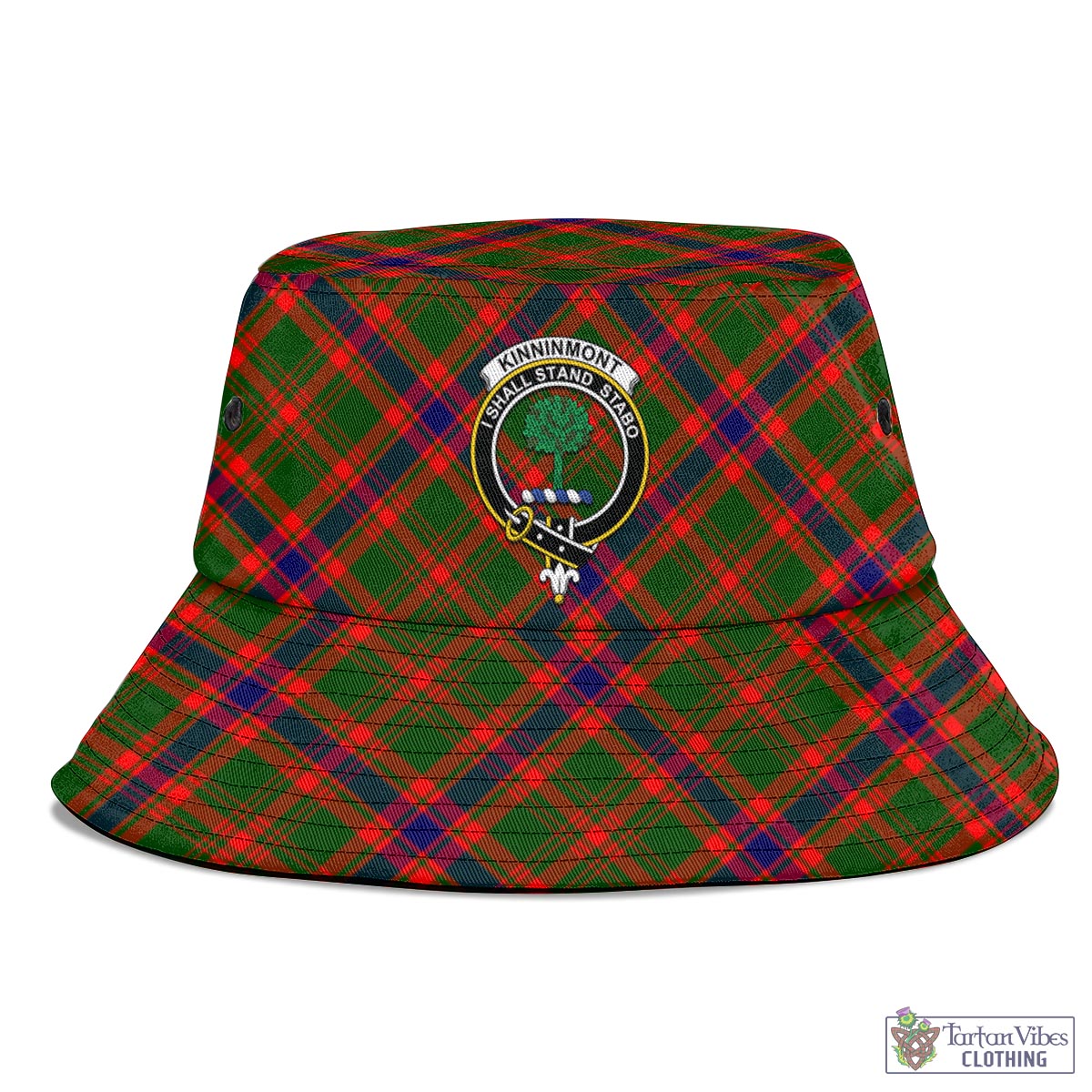 Tartan Vibes Clothing Kinninmont Tartan Bucket Hat with Family Crest