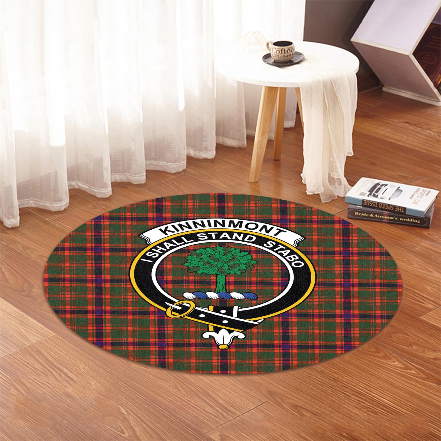 kinninmont-tartan-round-rug-with-family-crest