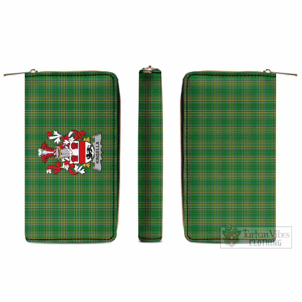 Kinsella Irish Clan Tartan Women's Leather Wallet with Coat of Arms - Tartan Vibes Clothing