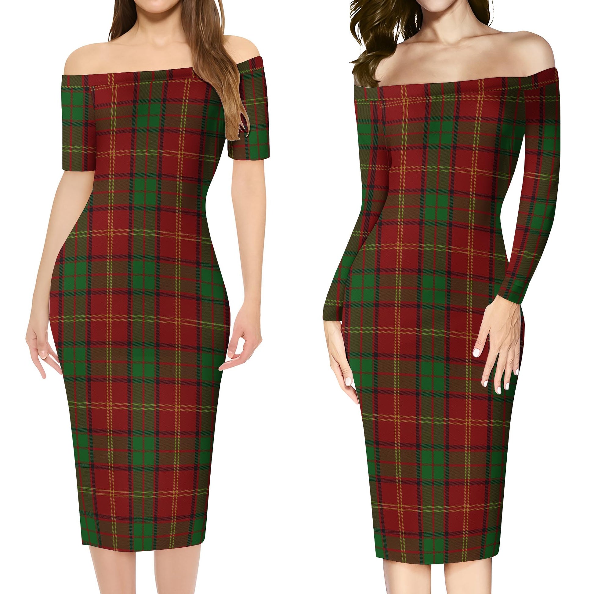 Kirk Tartan Off Shoulder Lady Dress Women's Dress - Tartanvibesclothing