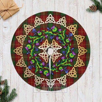 Kirk Tartan Christmas Tree Skirt with Thistle Celtic Knot Style Casual Tree Skirts - Tartan Vibes Clothing