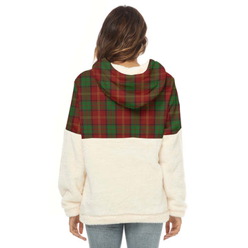 Kirk Tartan Women's Borg Fleece Hoodie With Half Zip