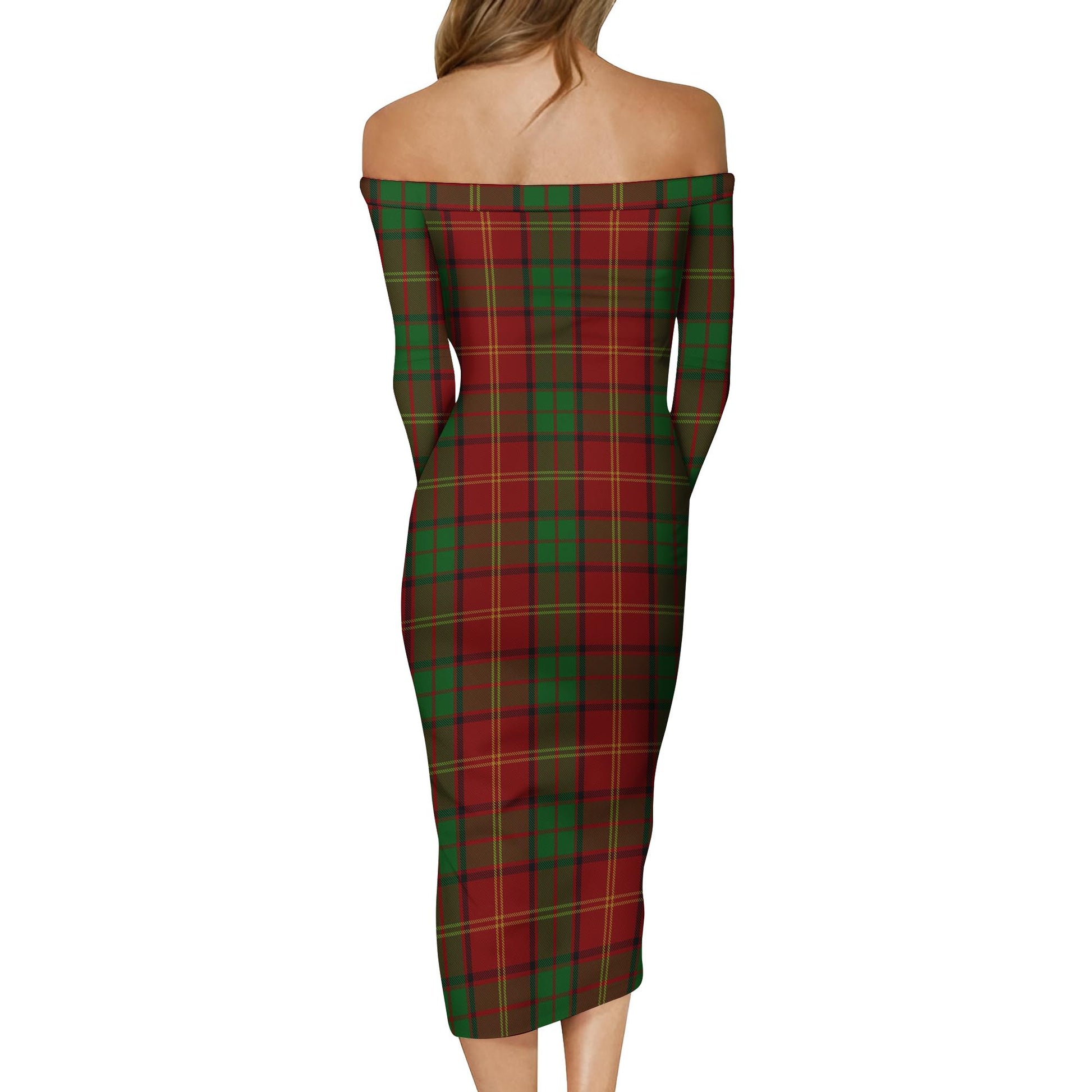 Kirk Tartan Off Shoulder Lady Dress - Tartanvibesclothing