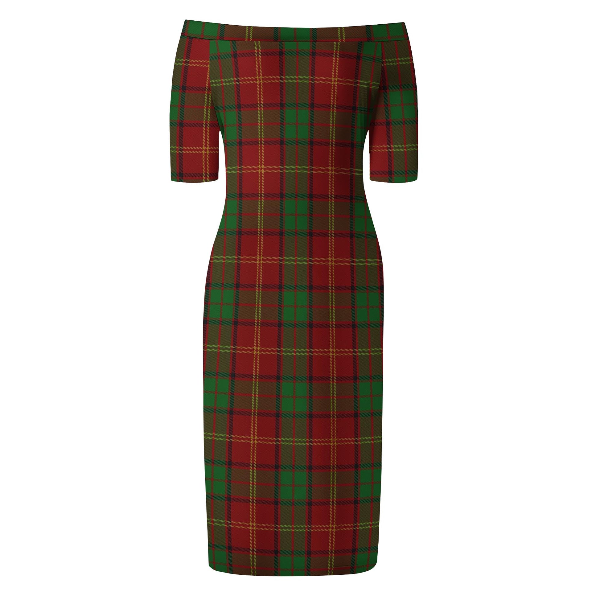 Kirk Tartan Off Shoulder Lady Dress - Tartanvibesclothing